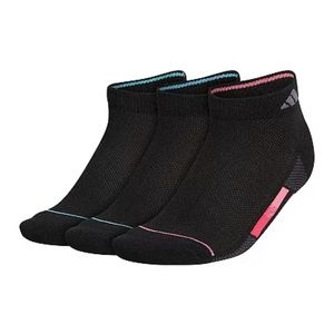 Adidas | Women’s Superlite Stripe Low-Cut Socks 3-Pack | Shoe Size 5-10 | Black